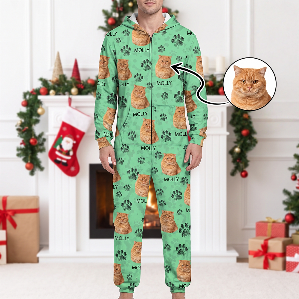 Custom Dog Cat Paw Onesie Pajamas — Gift for Pet Lovers R2XAS