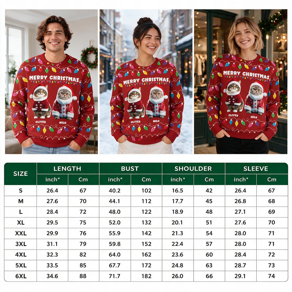 Custom Photo Meowy Catmas Christmas Ugly Sweater YZD32