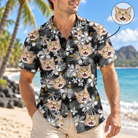 Custom Funny Cat Family Tropical Hawaiian Shirt — Family Gift SFG34