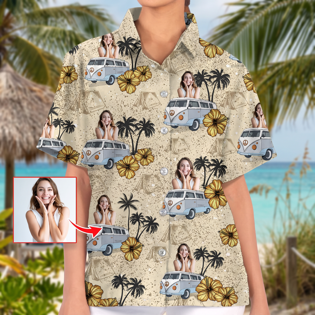Upload Photo RV Camping Hawaiian Shirt