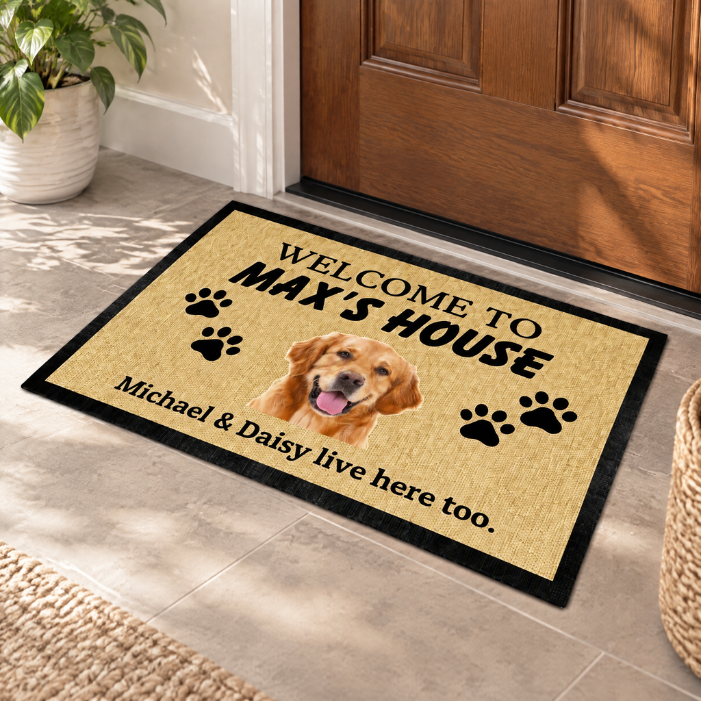 Custom Customize Welcome House Dog Doormat — Gift for Dog Lovers 8ART3