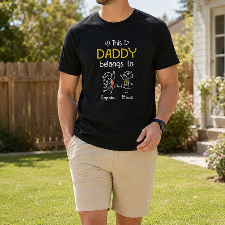 This Grandpa Belongs To Us Personalized T- Shirt P2NDG