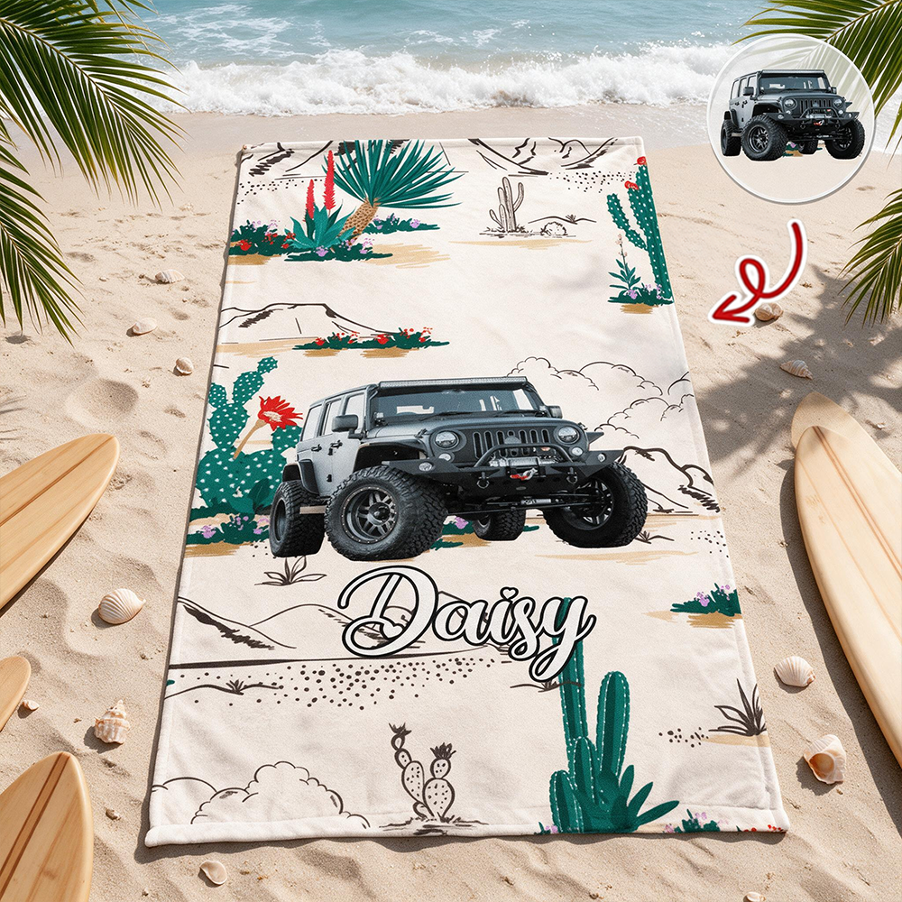 Custom Car Lover Beach Towel — Gift Q94FW