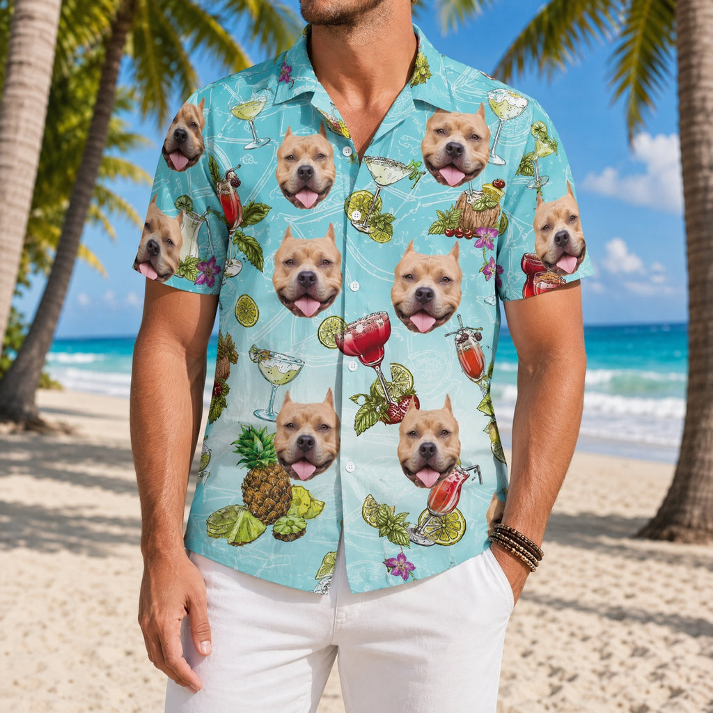 Custom Dog Cocktail Glasses Hawaiian Shirt — Gift for Dog Lovers RVHYR