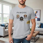 Custom Personalized Dog T-Shirt with PAWDRE Text and Three Dogs main product photo