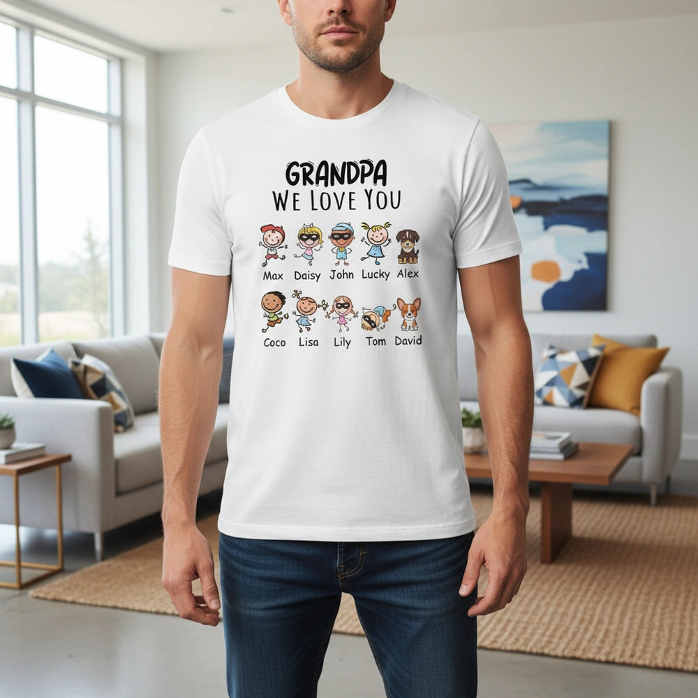 Custom Personalized T-Shirt with Cartoon Family Characters main product photo