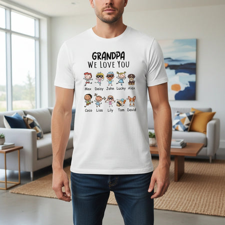 Custom Personalized T-Shirt with Cartoon Family Characters main product photo