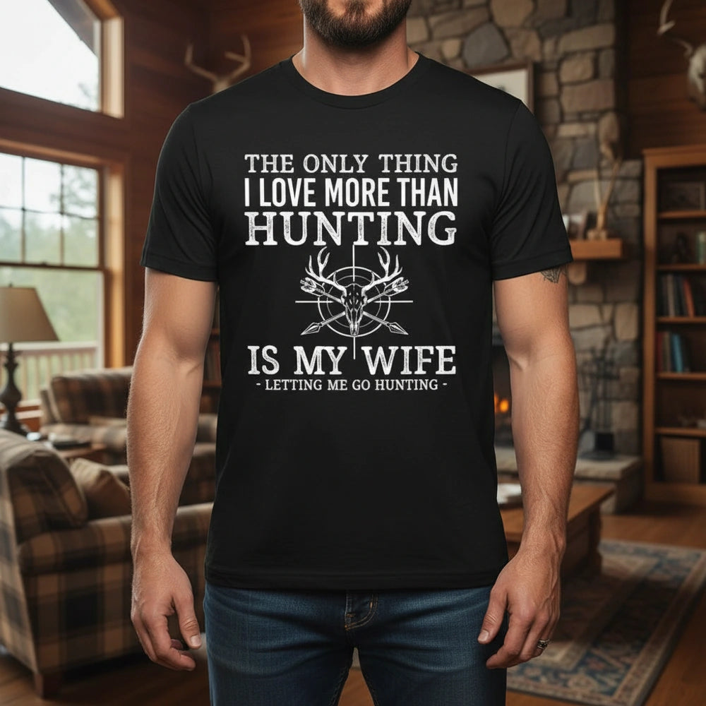 Custom Personalized Hunting T-Shirt with Deer Skull & Arrows main product photo