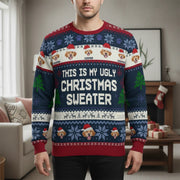 Custom Photo Upload This Is My Ugly Christmas Sweater with Dogs main product photo