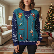 Custom Photo Upload Sweater with Merry Fishmas Fishing Theme main product photo