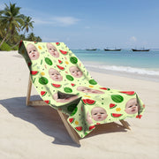 Custom Photo Upload Beach Towel with Watermelon Pattern main product photo
