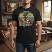 Custom Photo Upload T-Shirt with The Dogfather Retro Stripes main product photo