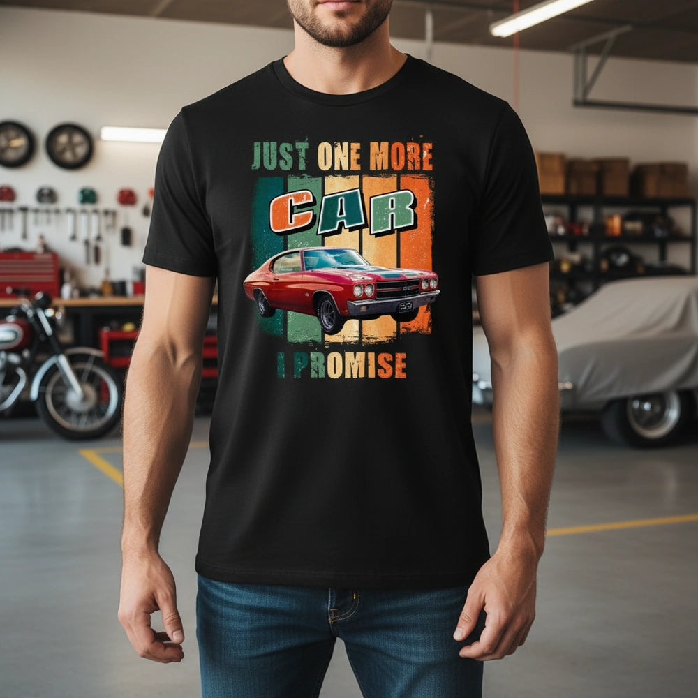 Custom Photo Upload T-Shirt with Just One More Car I Promise Text main product photo