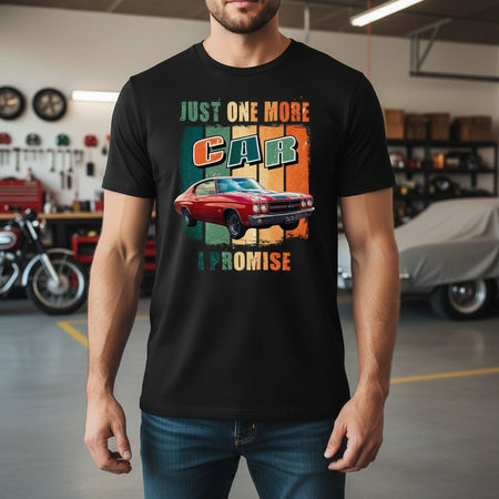 Custom Photo Upload T-Shirt with Just One More Car I Promise Text main product photo