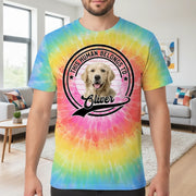 Custom Photo Upload Tie-Dye T-Shirt This Human Belongs To main product photo