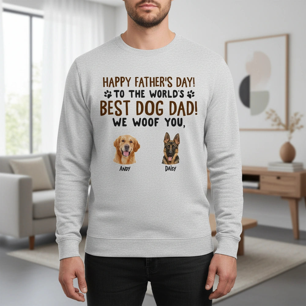 Custom Photo Upload Hoodie with Dog Dad Father's Day Design main product photo