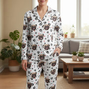 Custom Photo Upload Pajamas with Dog Face Paw Prints & Bones main product photo