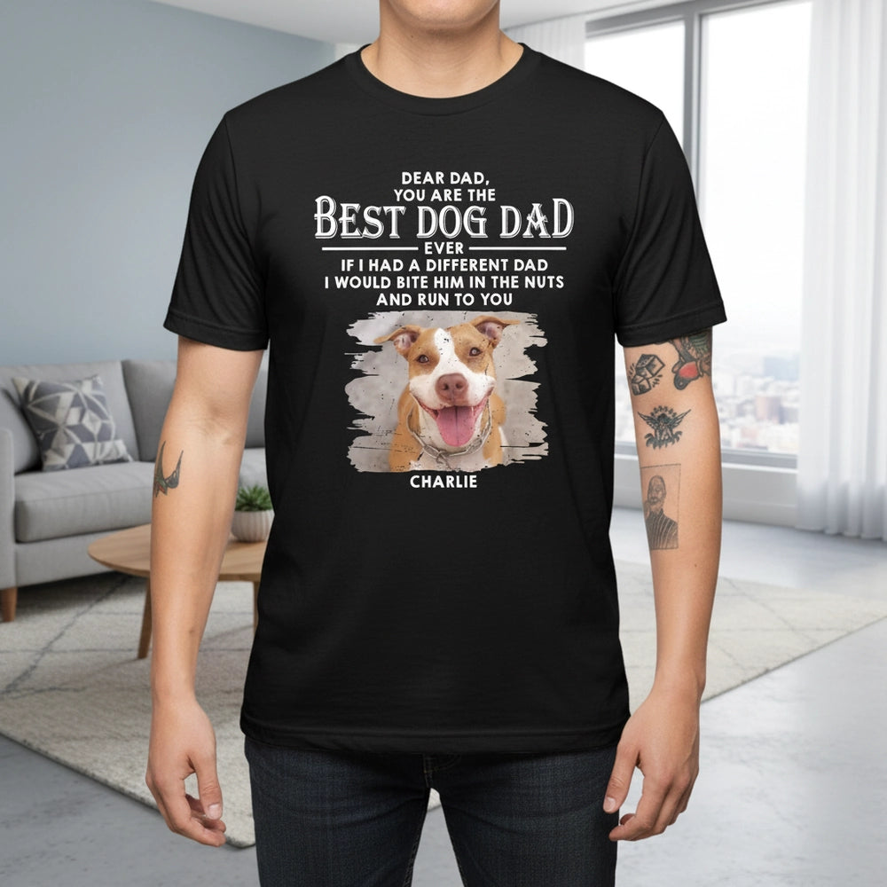Dogs Run To You Personalized Custom Photo Dog Dad T-Shirt main product photo