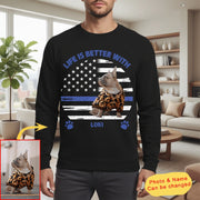 Thin Blue Line Custom T-Shirt For Polices Dog Lovers main product photo