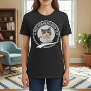 Custom Photo Upload T-Shirt with This Human Belongs To Badge main product photo