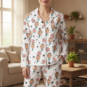 Custom Photo Upload Pajamas with Best Dad Ever Text & Palm Trees main product photo