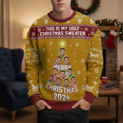 Custom Photo Upload This Is My Ugly Christmas Sweater with Face Tree main product photo
