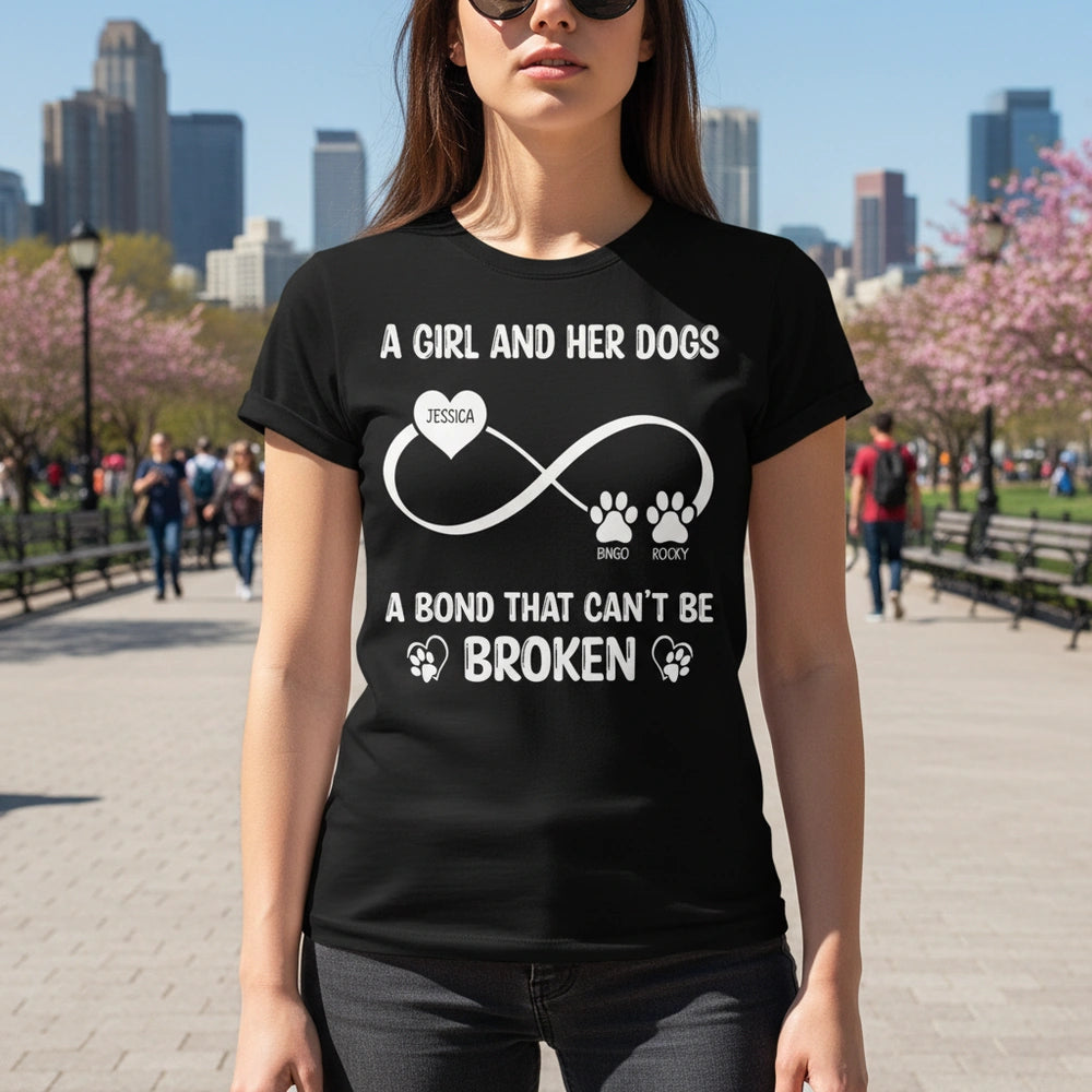 Custom Personalized T-Shirt with Infinity Symbol & Paw Prints main product photo