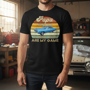 Custom Personalized T-Shirt with Vintage Sunset and Classic Car main product photo