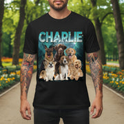 Custom Upload T-Shirt with Dogs and Lightning Background main product photo
