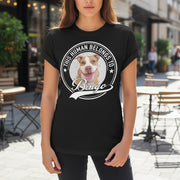 Human Belongs To Dog Cat Personalized Custom Photo Dog Cat Pet Backside T-Shirt main product