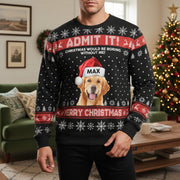 Custom Photo Upload Sweater with Admit It Christmas Would Be Boring main product photo