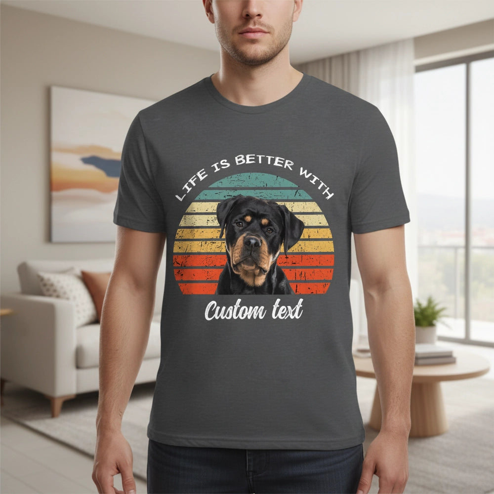 Custom Photo Upload T-Shirt Life Is Better With Retro Sunset main product photo