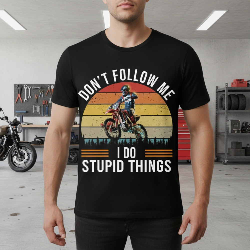 Custom Photo Upload T-Shirt Don't Follow Me I Do Stupid Things main product photo
