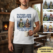 Custom Personalized T-Shirt Father and Daughter Hunting Partners for Life main product photo