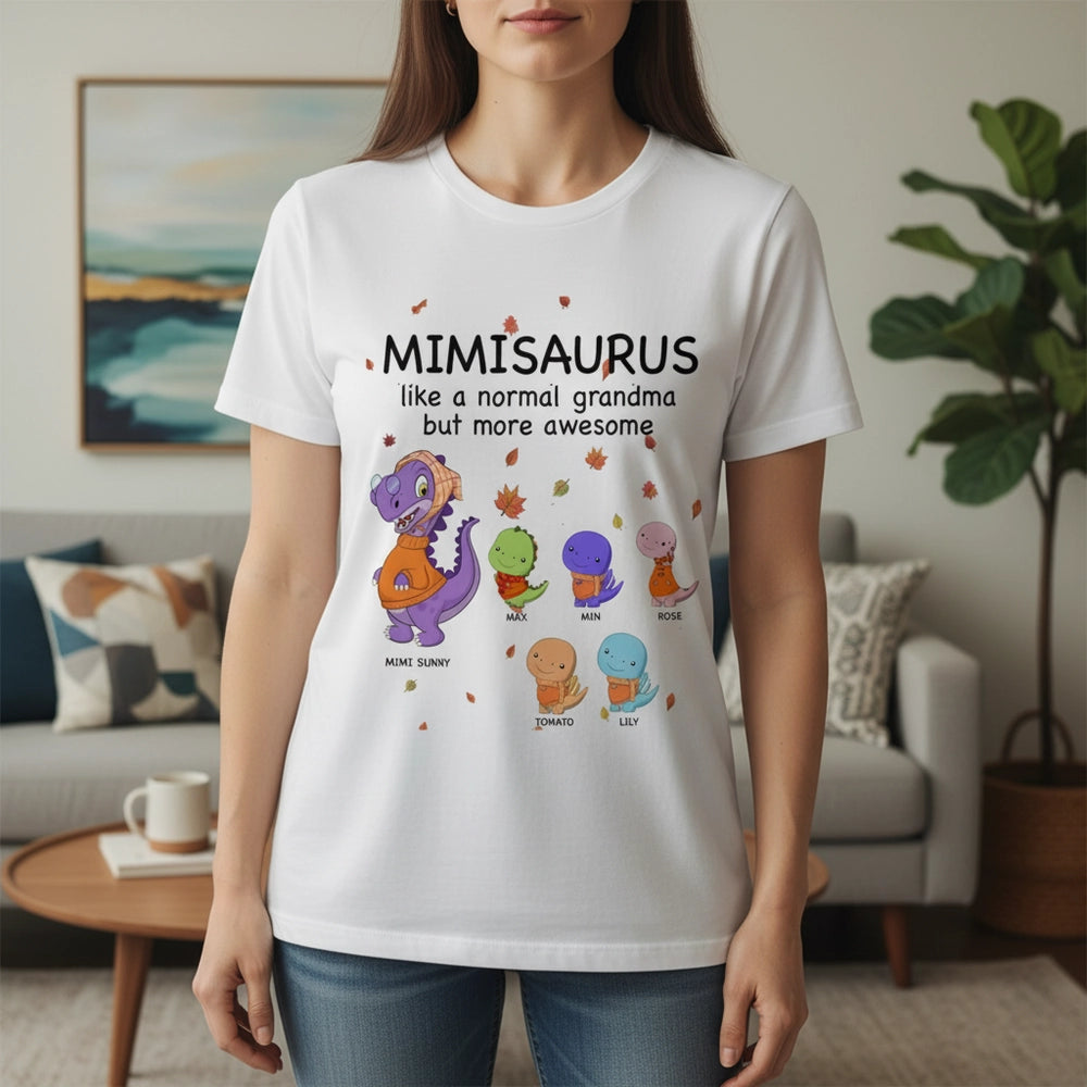 Custom Personalized MIMISAURUS T-Shirt with Dinosaur Grandkids main product photo