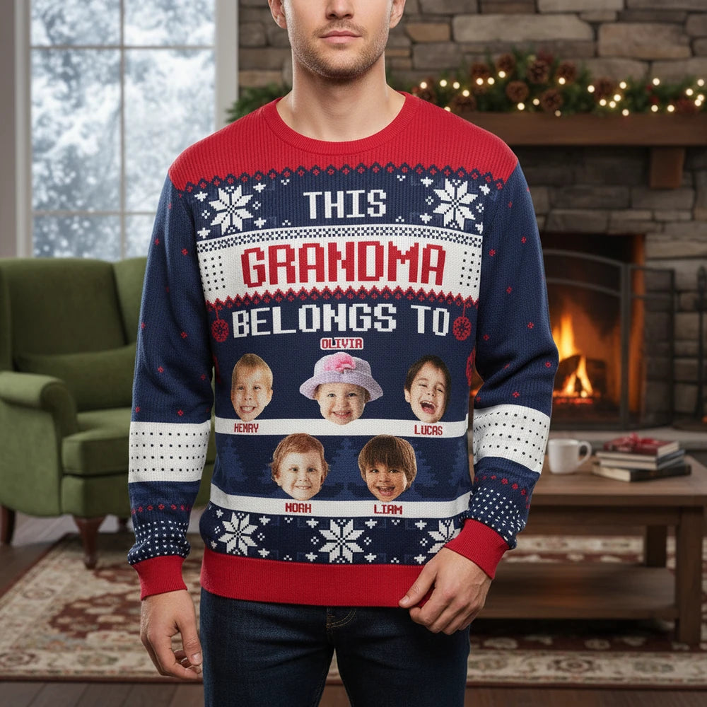 Custom Photo Upload Sweater This Grandma Belongs To - Grandma main product photo
