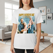 Custom Photo Upload T-Shirt with Happy Father's Day Daddy Text main product photo