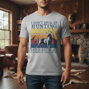 Custom Photo T-Shirt I Don't Suck at Hunting Deer Vintage Design main product photo
