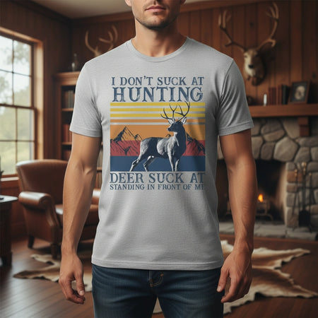 Custom Photo T-Shirt I Don't Suck at Hunting Deer Vintage Design main product photo