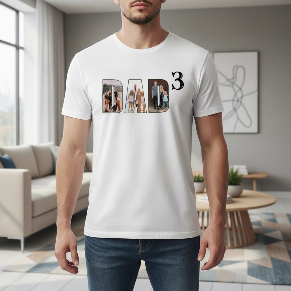 Custom Photo Upload T-Shirt with DAD Text and Number main product photo