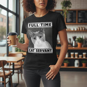 Custom Photo Upload Full-Time Cat Servant T-Shirt main product photo