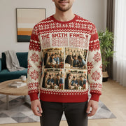 Custom Photo Upload Sweater with Snowflakes & Fair Isle Pattern main product photo