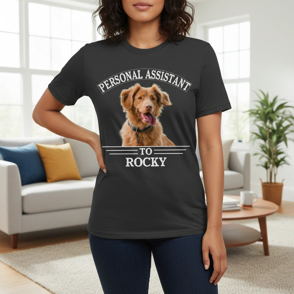 Custom Photo Upload T-Shirt with Personal Assistant Dog Design main product photo