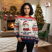 Custom Photo Upload My Life Is Ruled By A Tiny Furry Overlord Sweater main product