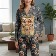 Custom Photo Upload Pajamas with Lightning & Paw Print Design main product photo