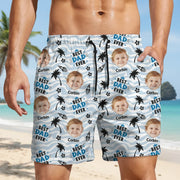 Custom Photo Upload Beach Shorts with Best Dad Ever & Palm Trees main product photo