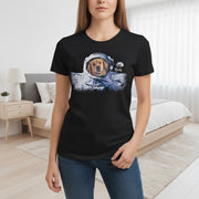 Custom Photo Upload T-Shirt with Pet Astronaut in Space main product photo
