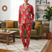 Custom Photo Tie Dye Background Cat Pajamas N304 main product photo