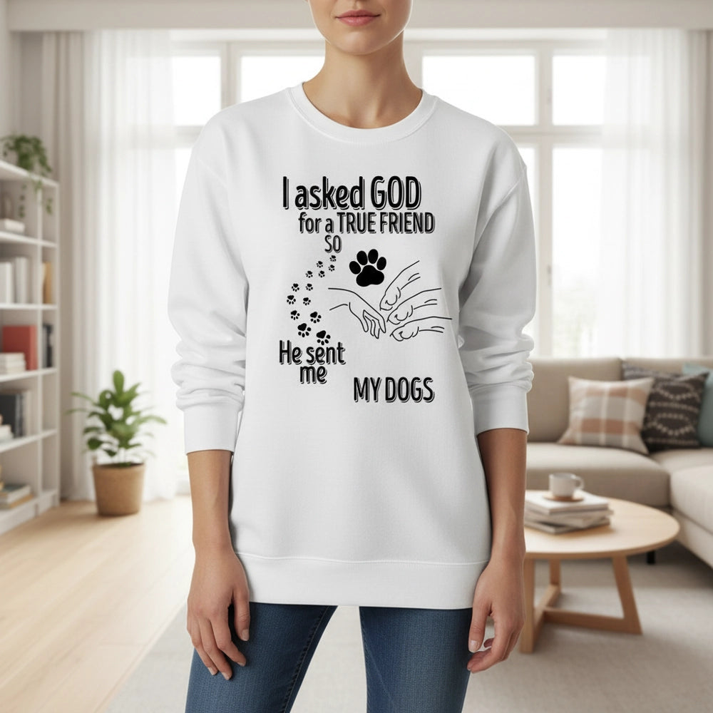 Custom Personalized Hoodie with I Asked God for a True Friend Design main product photo