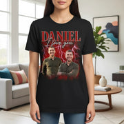 Custom Photo Upload T-Shirt with I Love You Text and Lightning main product photo
